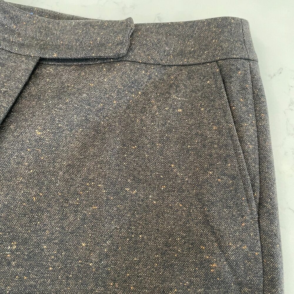 Faconnable Tweed Fall/Winter Lined Straight Leg Cuffed Wool Pants Brown Sz 8 - Picture 4 of 11
